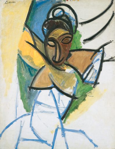 Pablo Picasso (1881-1973), Frau (Femme)- Epoche der Demoiselles d'Avignon, 1907, Öl auf Leinwand, 119 x 93,5 cm -
Highlight der Schau zur Sammlung Beyeler im Leopold Museum