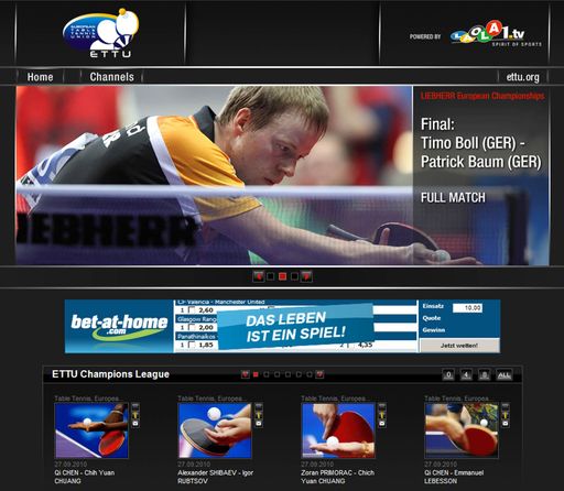 Großer Erfolg für die ETTU (European Table Tennis Union) und LAOLA1.tv. Im Rahmen einer umfangreichen Zusammenarbeit wurde die bis dato größte Internet-Tischtennis-Übertragung im europäischen Raum realisiert.