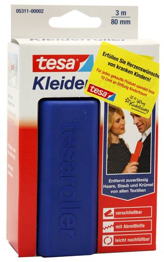  Ab Oktober 2010 sind die mit dem Spendenaufruf gekennzeichneten tesa(R) Kleiderroller im Handel erhältlich.