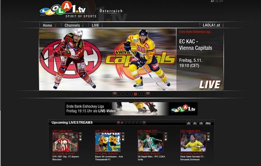 Am Freitag, den 05. November 2010 gibt es das nächste LIVE-Video-Highlight für alle Eishockeyfans. In der 18. Runde trifft der KAC auf die Vienna Capitals und das natürlich LIVE, EXKLUSIV und KOSTENLOS auf www.laola1.tv.