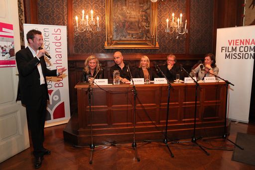 "Benedikt Föger (Czernin Verlag), Angelika Hager (Journalistin, Kolumnistin "Polly Adler"), Thomas Glavinic (Schriftsteller), Agnes Pluch (Drehbuchautorin), Danny Krausz (Produzent Dor Film), Marijana Stoisits (VIENNA FILM COMMISSION)"