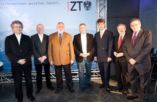  von li. n. re.: Georg Pendl, Peter Resetarits, Franz Fischler, Thomas Eichholzer, Harald Kainz, Ingo Sonnek, Helmut Kramer