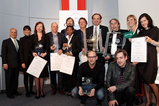 Vorschau Bild von http://pressefotos.at/m.php?g=1&u=43&dir=201011&e=20101112_t&a=event
v.l.n.r. Lee Gluckman (designated CIFFT Präsident & direcor of US International Film & Video Festival), Martha Schultz (Vizepräsidentin WKO, Wien), Sandra Inkena (director of Tourfilm Riga), Jerzky Szkamruk (TV Project Sp. z o.o.), Maria Isabel Macedo dos Santos (Mozambique amabassador's wife), Alexander V. Kammel (CIFFT director), Anders Garde Kongshaug (VNR.TV), Dir. Georg Bliem (Dir. Steirische Tourismus GmbH), Andreas Meschuh (Art Media Film & Tv Produktion), Veronika Jeitler (Steirische Tourismus GmbH), Mag. Anita Heubacher (Tirol Werbung GmbH), Philipp König (Junge Römer Vienna) und Michael Lenzinger (Junge Römer Vienna).