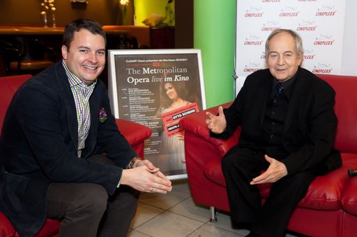 Cineplexx-Geschäftsführer Christof Papousek war zufrieden mit der ausverkauften Met-Übertragung; "Don Pasquale"-Regisseur Otto Schenk: "Alles was Oper populär macht, ist mir ein Anliegen."