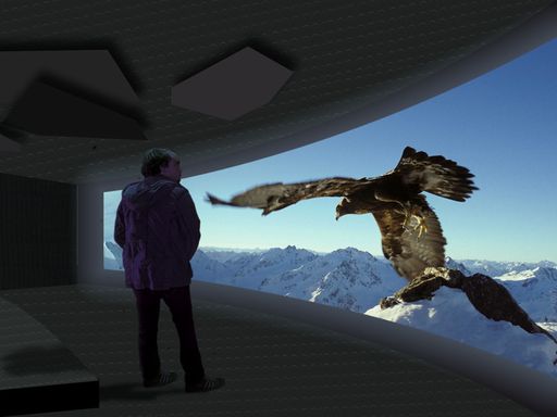 Illustration des neuen Cinema 3000 auf dem Gipfel des Gletschers.