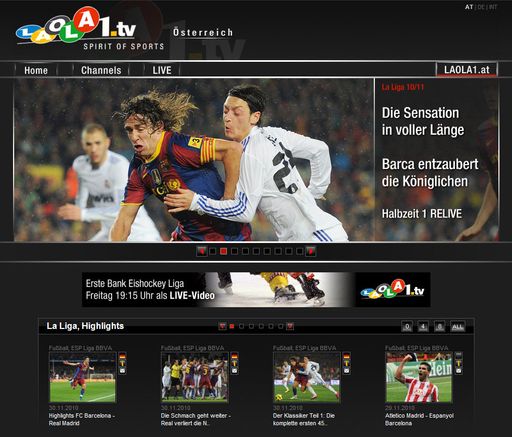 Screenshot: El Clásico bei LAOLA1.tv
