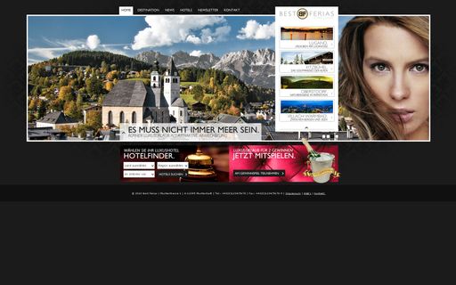  Neues, exklusives Online Portal BestFerias startet im März für Tophotels im Alpenraum: Screenshot Homesite
