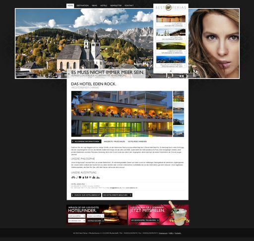 Vorschau Bild von Neues, exklusives Online Portal BestFerias startet im März für Tophotels im Alpenraum: Screenshot Hoteldetailseite.