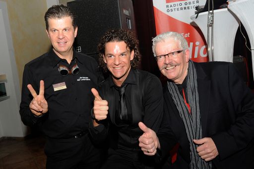 Vorschau Bild von vl.nr.: Herrn Erich Bürger lederfabrik Projektleiter und Unternehmensberater im Tourismus, Weltmeister im Showbarkeeping 2010 Mario Hofferer und Werbe und Musik Genie Hans Haselgrübler.