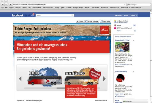 Wer den Bus als erstes mit 50 Freunden gefüllt hat gewinnt ein Bergerlebnis.