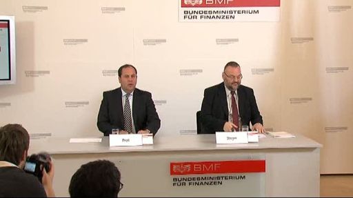 Das Videomaterial zur Pressekonferenz "Präsentation des vorläufigen Budgeterfolg 2010" mit Finanzminister Josef Pröll ist ab sofort im APA-Videoportal in sendefähiger Qualität verfügbar: http://www.ots.at/redirect/video1