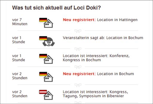 Vorschau Bild von Jede registrierte Location wird automatisch per E-Mail benachrichtigt, wenn ein für sie passender Event in ihrer Region eingetragen wurde. Die Eckdaten dieser Event-Anfragen (Art der Veranstaltung, Datum, Personenanzahl) können auf locidoki.com eingesehen werden. Erst wenn sowohl Veranstalter als auch Location zustimmen, werden die Kontaktdaten per Mausklick kostenfrei weitergeleitet.