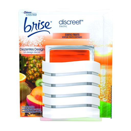 Brise(R) Discreet(TM) - in den Duft-Varianten "Exotic Fruits" (orange), "Fresh Cotton" (blau) und "Lavendel & Jasmin" (lila) - ist der erste superflache elektrische Lufterfrischer für die Steckdose, der den Raum lang anhaltend und kontinuierlich mit herrlichem Duft erfüllt. Dank seines modernen Designs und seiner superflachen Form fügt sich Brise(R) Discreet(TM) - wenn es eingesteckt ist - harmonisch in jedes Zuhause ein.