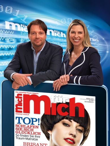  Im Bild von links nach rechts: Verlagsleiter Robert Herbst, "für Mich"-Chefredakteurin Dr. Marion Breiter-O'Donovan. Das österreichische Frauenmagazin "für Mich" stellt mehr als einer Million UserInnen seine neue Digitalausgabe vor. Zusätzlich zur Printversion wird das Heft mit multimedialen Inhalten ab 10. März 2011 online nachzulesen sein.