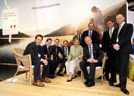 Vertreter der Allianz der Zehn auf der ITB 2011 mit Wirtschafts- und Tourismusminister Dr. Reinhold Mitterlehner