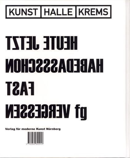 Katalogcover Franz Graf - Rückseite