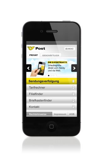 Homepage für mobilen Zugriff optimiert