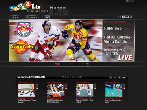 Am Donnerstag, den 24. März geht die Halbfinalserie in der Erste Bank Eishockey Liga in die heiße Phase. LAOLA1.tv zeigt in Kooperation mit ServusTV das Spiel EC Red Bull Salzburg vs. EV Vienna Capitals LIVE und in voller Länge auf www.laola1.tv.