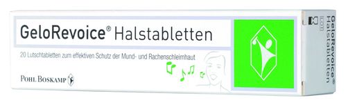 GeloRevoice(R) Halstabletten mit Hyaluronsäure zum effektiven Schutz der Mund- und Rachenschleimhaut.