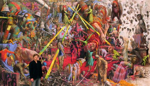 Der deutsche Shooting-Star Jonas Burgert (*1969 in Berlin) präsentiert auf Einladung von Kunsthalle Krems-Direktor Hans-Peter Wipplinger seine erste institutionelle Personale. Anlässlich der Schau wird das mit 4 x 7 Meter wohl größte, gegenwärtig in Österreich gezeigte Ölgemälde präsentiert, das speziell für die Kunsthalle Krems konzipiert wurde.