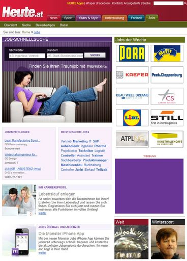 Monster-Jobs auf JobsHeute.at