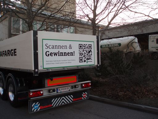 Vorschau Bild von Lafarge-LKW mit QR-Code von qrmorex