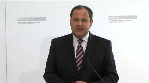 Aufzeichnung der Rücktrittserklärung von Josef Pröll vom 13. April 2011 aus dem Bundesministerium für Finanzen