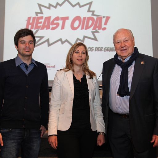  Kein Konflikt der Generationen: SJ-Vorsitzender
Wolfgang Moitzi, Junge Generation-Vorsitzende Tina Tauß und
Pensionistenverbands-Präsident Karl Blecha