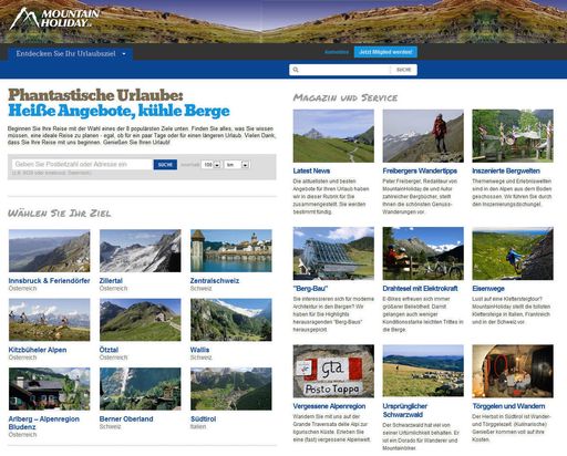  Screenshot von www.mountainholiday.de.