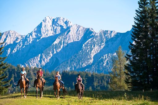 Reiten in der Wildnis des Nationalparks Kalkalpen.