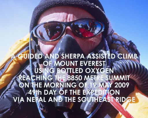  Der Titel für das "Beste Bergfoto des Jahres" geht an Hamish Fulton mit seinem "Summit Portrait" am Mount Everest.