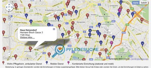 Vorschau Bild von Über das Portal www.pflegesuche.at ist es pflegebedürftigen Menschen und vor allem deren Angehörigen nun möglich, Pflegeheime und Pflegedienste in ganz Österreich schneller zu finden und sich auch im Detail darüber zu informieren.
