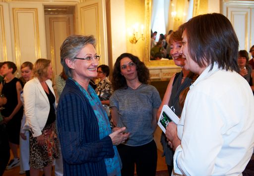 Über 80 KünstlerInnen beim Come together mit Kulturministerin Claudia Schmied am 26. Mai 2011 im Bundesministerium für Unterricht, Kunst und Kultur.