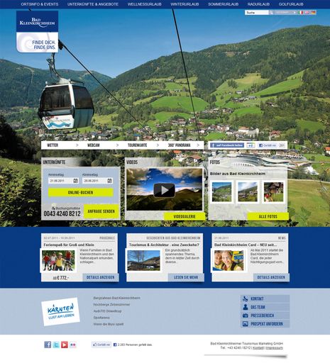 Startseite www.badkleinkirchheim.at.