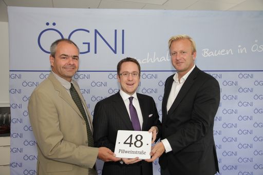 Im Bild (v.l.n.r.): Eröffnen die neue Geschäftsstelle der ÖGNI: ÖGNI-Vorstandsmitglieder Armin W. Rainer, Philipp Kaufmann, Christian Wetzel.