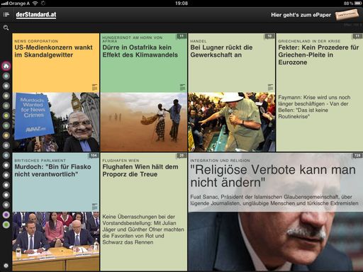 Mit einem völlig neuen Interface präsentiert sich derStandard.at in seiner neuen App iStandard+. Diese App kombiniert die Nachrichten in Echtzeit von derStandard.at und die tägliche Ausgabe von DER STANDARD als E-Paper.
