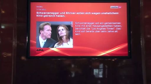 Unternehmen: Casinos Austria 
Interviewpartner: Reinhard Deiring, Direktor Casino Wien; Bernd Wollmann, Leiter Marketing New Media Casinos Austria
Inhalt: Informationsangebot auf Screens im Casino 
Redaktion: Judith Stöckl/APA