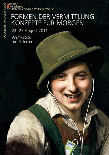  Die Sommerakademie des Österreichischen Volksliedwerks zum diesjährigen Thema Formen der Vermittlung - Konzepte für morgen (24- 27. August 20011, Weyregg am Attersee Seehotel) bietet allen Interessierten und vor allem in der Volkskultur ehrenamtlich Tätigen mittels Vorträgen, Workshops, Diskussionen und Konzerten eine Plattform sich österreichweit kennen zu lernen, auszutauschen und fortzubilden.