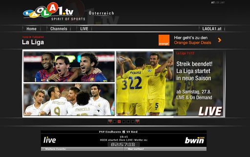 Dank Iniesta & Co gibt es am Wochenende eine Fußball-Fiesta: Spaniens Profi-Fußballer beenden ihren Streik und starten in die neue Saison. Mit LAOLA1.tv sind alle Fußballfans aus Deutschland und Österreich LIVE und kostenlos dabei, wenn Topmannschaften wie Real Madrid, FC Barcelona oder FC Valencia um den Meistertitel in Spanien kämpfen.