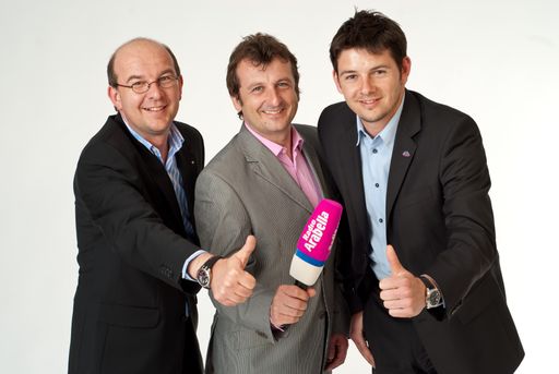 Vorschau Bild von Das Moderationsteam von Radio Arabella (v. l. n. r.): Christian Horvath, Mag. Bernhard Robotka, Christian Zöttl