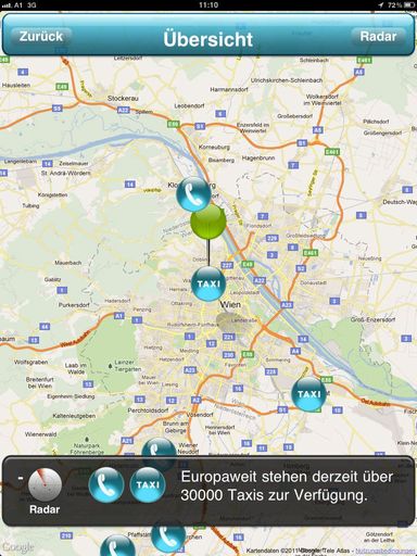 Vorschau Bild von Bei europaweit über 30.000 zur Verfügung stehenden Taxis kommt man in den über 32 Partnerstädten schnell ans Ziel