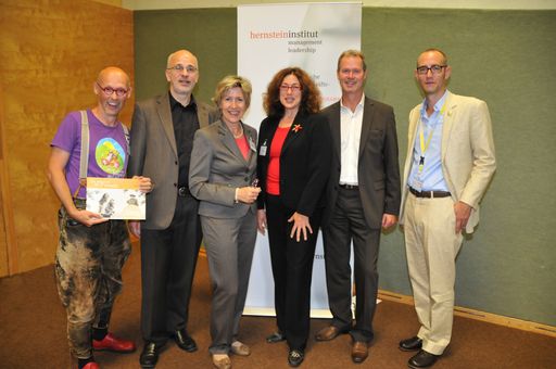im Bild v.l.n.r: Johannes Gutmann, Georg Müller-Christ, Katharina Lichtmannegger, Monika Griefahn, Hannes Erler, Roman H. Mesicek (Moderation)