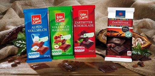 Lidl Austrias meistverkaufte Tafelschokolade FIN CARRÉ trägt ab sofort das UTZ-CERTIFIED-Siegel für nachhaltigen Kakaoanbau.