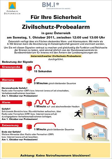 Vorschau Bild von Zivilschutz-Probealarm