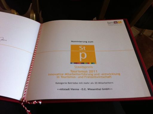 Altstadt Vienna zum Staatspreis Tourismus nominiert