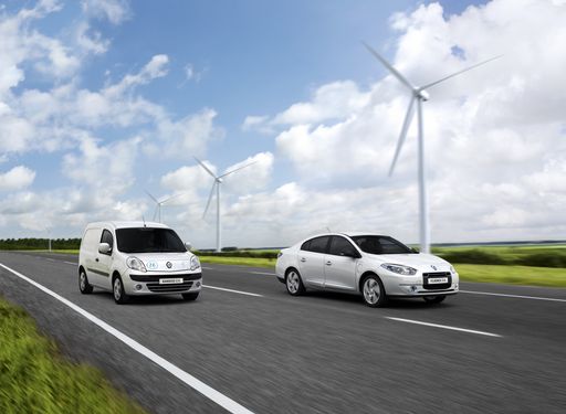 v.l.n.r.: Renault Kangoo Z.E. und Renault Fluence Z.E.
