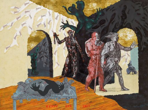Jörg Immendorff: Kampf der Zeit, 2005, Öl auf Leinwand, 150 x 200 cm
vollständige Bildrechte: (C) The Estate of Jörg Immendorff, Courtesy Galerie Michael Werner Märkisch Wilmersdorf, Köln & New York