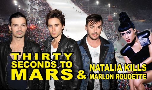 Vorschau Bild von Thirty Seconds to Mars, Marlon Roudette und Natalia Kills werden am 3. Dezember 2011 das Planai Ski-Opening bestreiten.