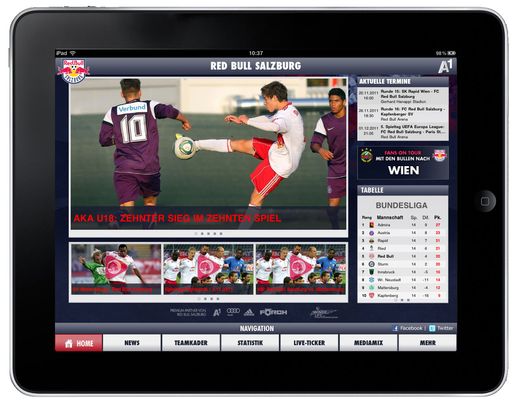 LAOLA1.tv präsentiert das nächste mobile Großprojekt: Exklusiv für Red Bull Salzburg wurde die offizielle HD App für das iPad erstellt. Die brandheiße Applikation ist kostenlos im App-Store von Apple erhältlich.
