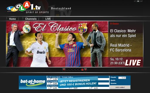 Samstag, 10.12.2011 ab 21.30 Uhr der große Klassiker des Fußballs LIVE.